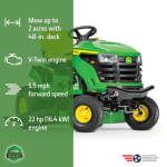 John Deere S140 48-in 22 HP V-Twin Gas Hydrostatic Riding Lawn Tractor - Image 3