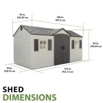 15 Ft. x 8 Ft. High-Density Polyethylene (Plastic) Outdoor Storage Shed - Image 5