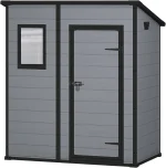 Klikstrom Senner 6x4 ft Pent Grey Shed With Floor & 1 Window - Image 2