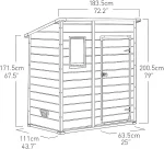 Klikstrom Senner 6x4 ft Pent Grey Shed With Floor & 1 Window - Image 7