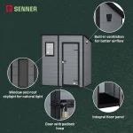 Klikstrom Senner 6x4 ft Pent Grey Shed With Floor & 1 Window - Image 6