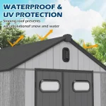 Outdoor Resin Storage Shed Waterproof Plastic Garden Shed with Lockable Door - Image 5