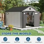 Outdoor Resin Storage Shed Waterproof Plastic Garden Shed with Lockable Door - Image 4
